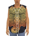 Indian Tribal Spiritual Elephant Print Sleeveless Baseball Jersey