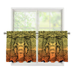 Indian Tribal Spiritual Elephant Print Tier Curtains