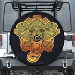 Indian Tribal Spiritual Elephant Print Tire Cover With Camera Hole
