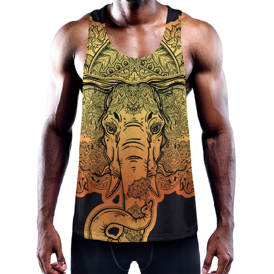 Indian Tribal Spiritual Elephant Print Training Tank Top