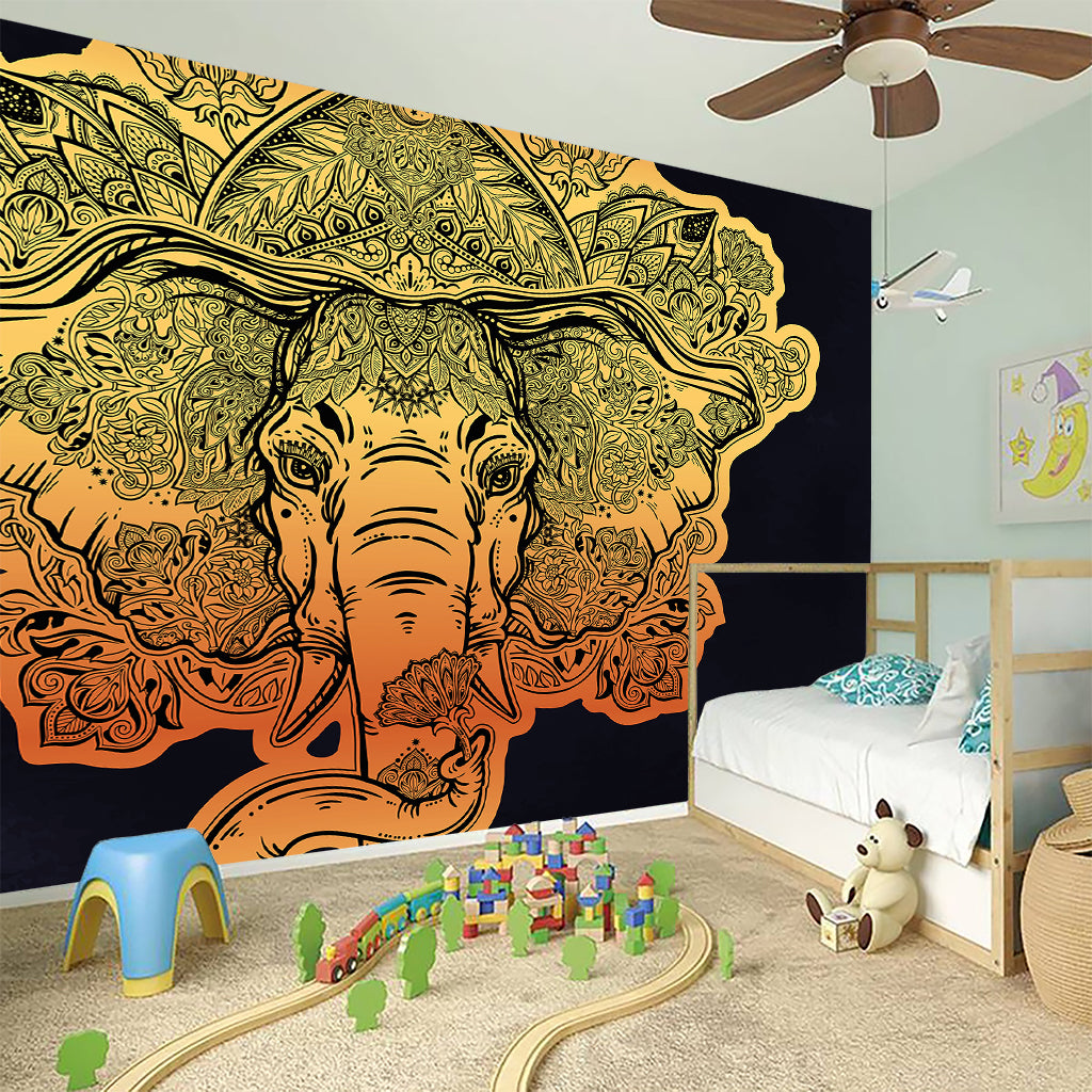 Indian Tribal Spiritual Elephant Print Wall Sticker