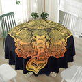 Indian Tribal Spiritual Elephant Print Waterproof Round Tablecloth