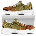 Indian Tribal Spiritual Elephant Print White Chunky Shoes