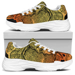 Indian Tribal Spiritual Elephant Print White Chunky Shoes