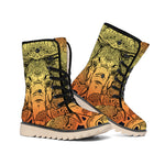Indian Tribal Spiritual Elephant Print Winter Boots