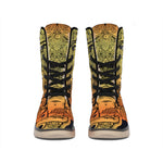 Indian Tribal Spiritual Elephant Print Winter Boots