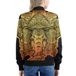 Indian Tribal Spiritual Elephant Print Women's Bomber Jacket