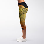 Indian Tribal Spiritual Elephant Print Women's Capri Leggings