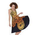 Indian Tribal Spiritual Elephant Print Sleeveless Knee Length Dress