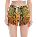 Indian Tribal Spiritual Elephant Print Women's Split Running Shorts