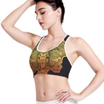Indian Tribal Spiritual Elephant Print Women's Sports Bra