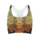 Indian Tribal Spiritual Elephant Print Women's Sports Bra