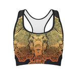Indian Tribal Spiritual Elephant Print Women's Sports Bra