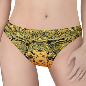 Indian Tribal Spiritual Elephant Print Women's Thong