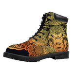 Indian Tribal Spiritual Elephant Print Work Boots
