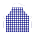 Indigo Blue And White Gingham Print Adjustable Apron