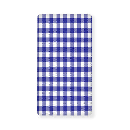 Indigo Blue And White Gingham Print Baby Crib Sheet