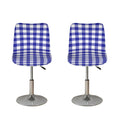Indigo Blue And White Gingham Print Bar Stool Covers