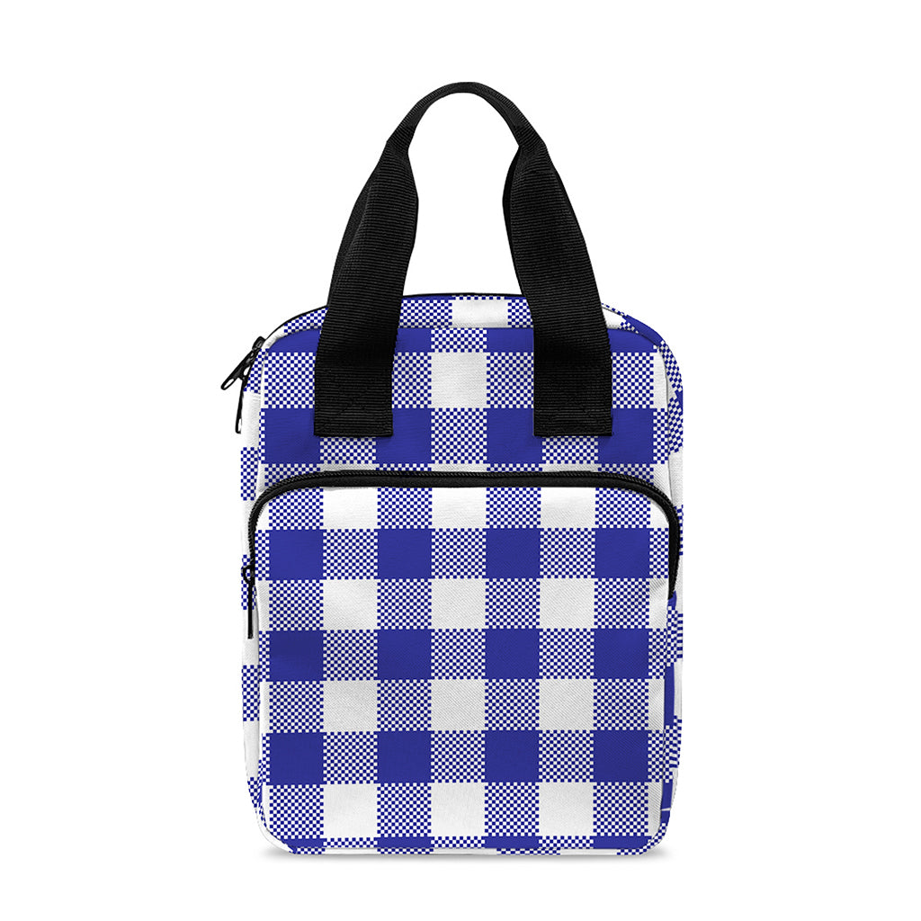 Indigo Blue And White Gingham Print Bible Tote Bag