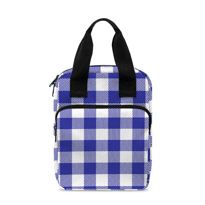Indigo Blue And White Gingham Print Bible Tote Bag