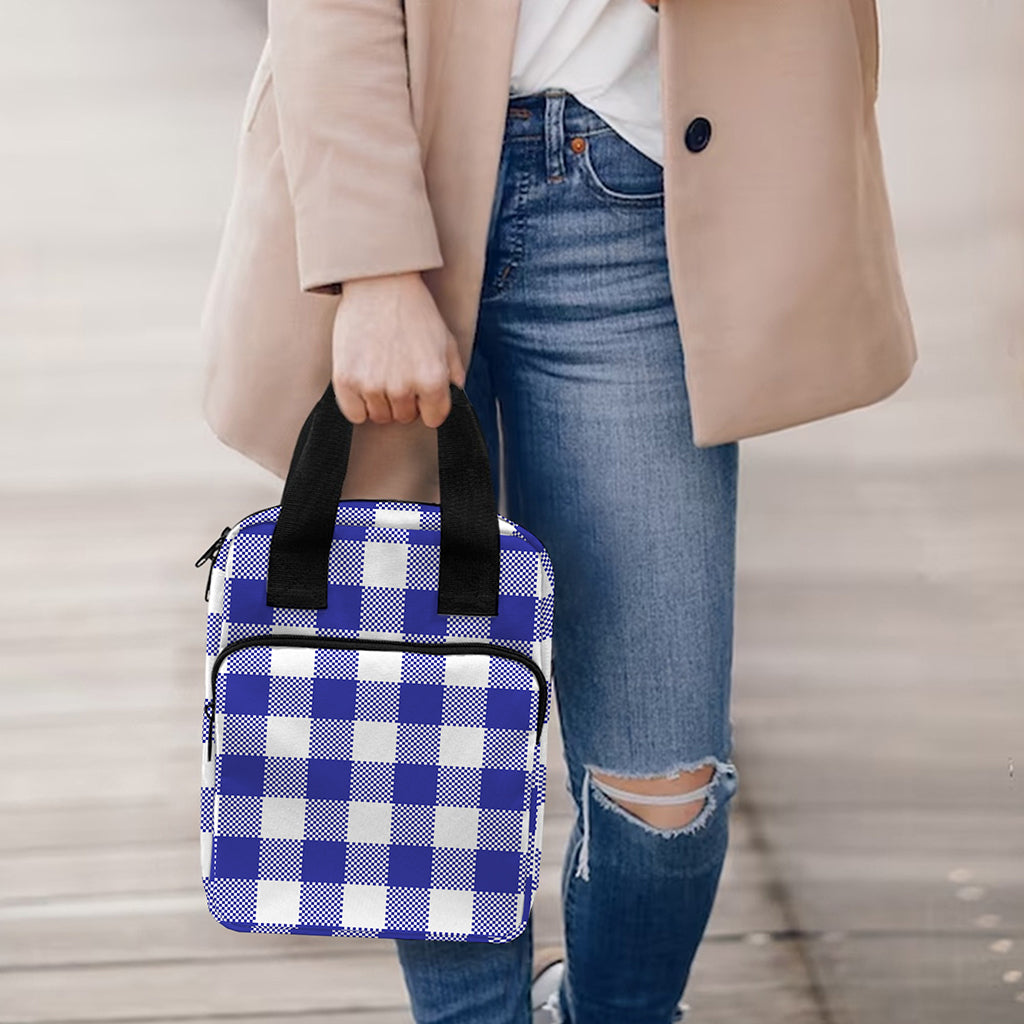 Indigo Blue And White Gingham Print Bible Tote Bag