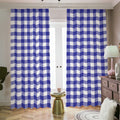 Indigo Blue And White Gingham Print Dimout Pencil Pleat Curtains