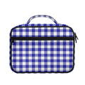 Indigo Blue And White Gingham Print Briefcase Bible Bag