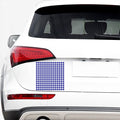 Indigo Blue And White Gingham Print Car Sticker