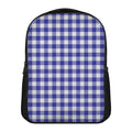 Indigo Blue And White Gingham Print Casual Backpack