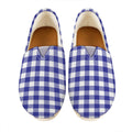 Indigo Blue And White Gingham Print Casual Shoes