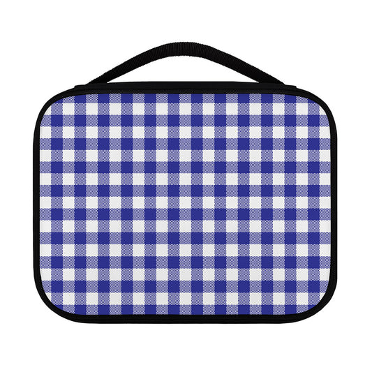 Indigo Blue And White Gingham Print Classic Bible Case