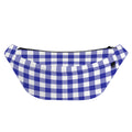 Indigo Blue And White Gingham Print Fanny Pack