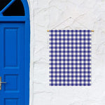 Indigo Blue And White Gingham Print Garden Flag