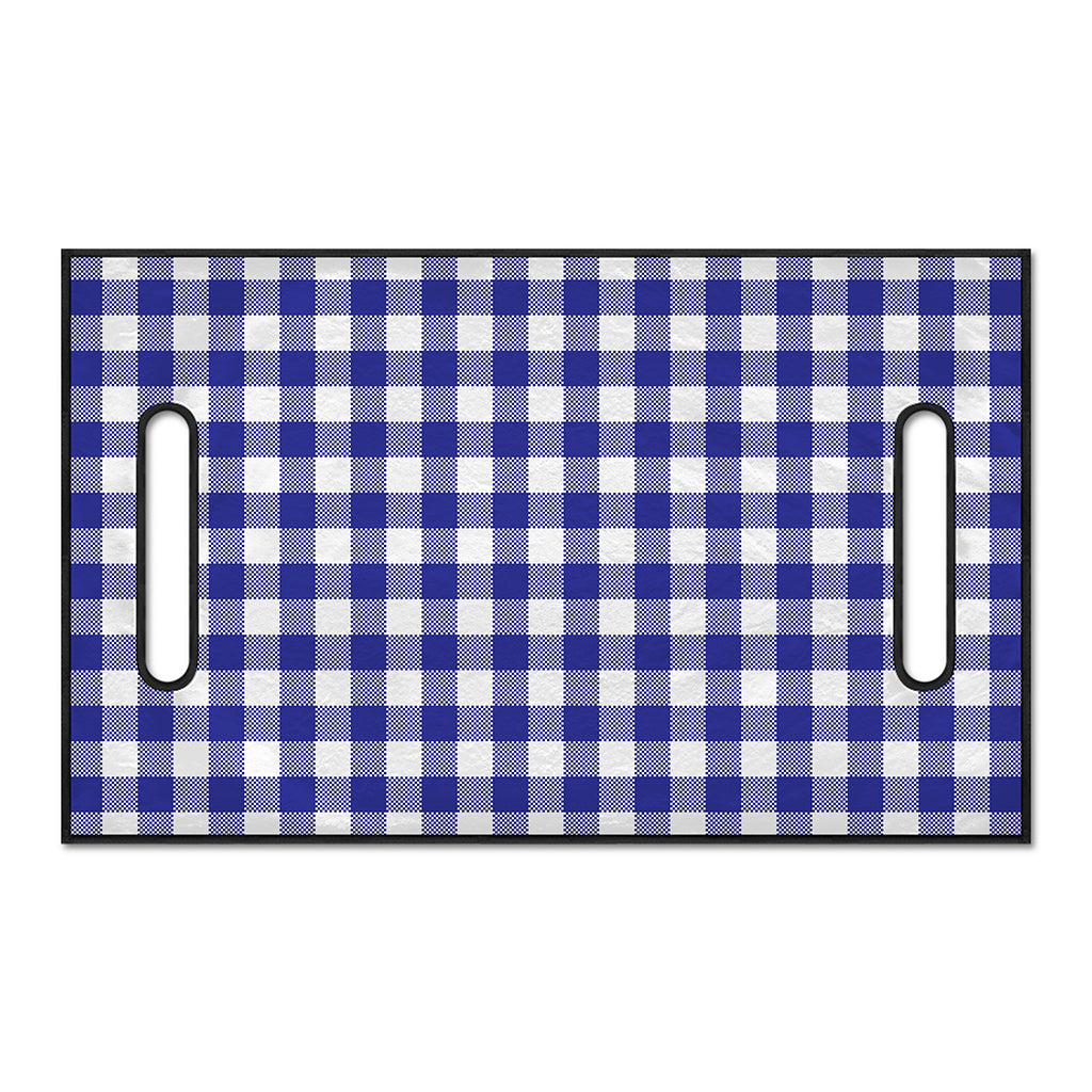 Indigo Blue And White Gingham Print Golf Cart Seat Cover