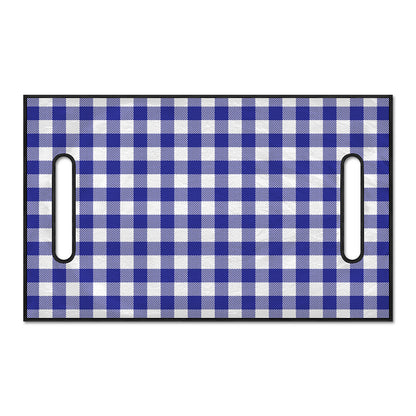 Indigo Blue And White Gingham Print Golf Cart Seat Cover