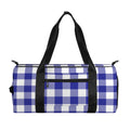 Indigo Blue And White Gingham Print Gym Bag