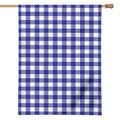 Indigo Blue And White Gingham Print House Flag
