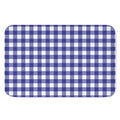 Indigo Blue And White Gingham Print Indoor Door Mat