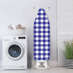 Indigo Blue And White Gingham Print Ironing Board Cover