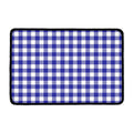 Indigo Blue And White Gingham Print Kitchen Mat