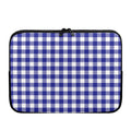 Indigo Blue And White Gingham Print Laptop Sleeve