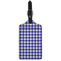 Indigo Blue And White Gingham Print Luggage Tag