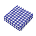 Indigo Blue And White Gingham Print Outdoor Seat Cushion Cover