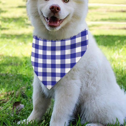 Indigo Blue And White Gingham Print Over The Collar Dog Bandana