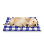 Indigo Blue And White Gingham Print Pet Cooling Mat Cover