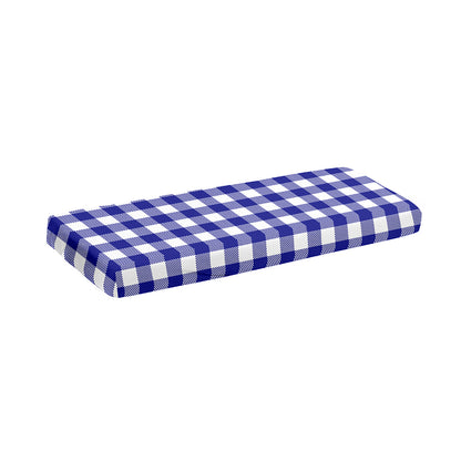 Indigo Blue And White Gingham Print Piano Keyboard Cover