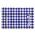 Indigo Blue And White Gingham Print Placemat