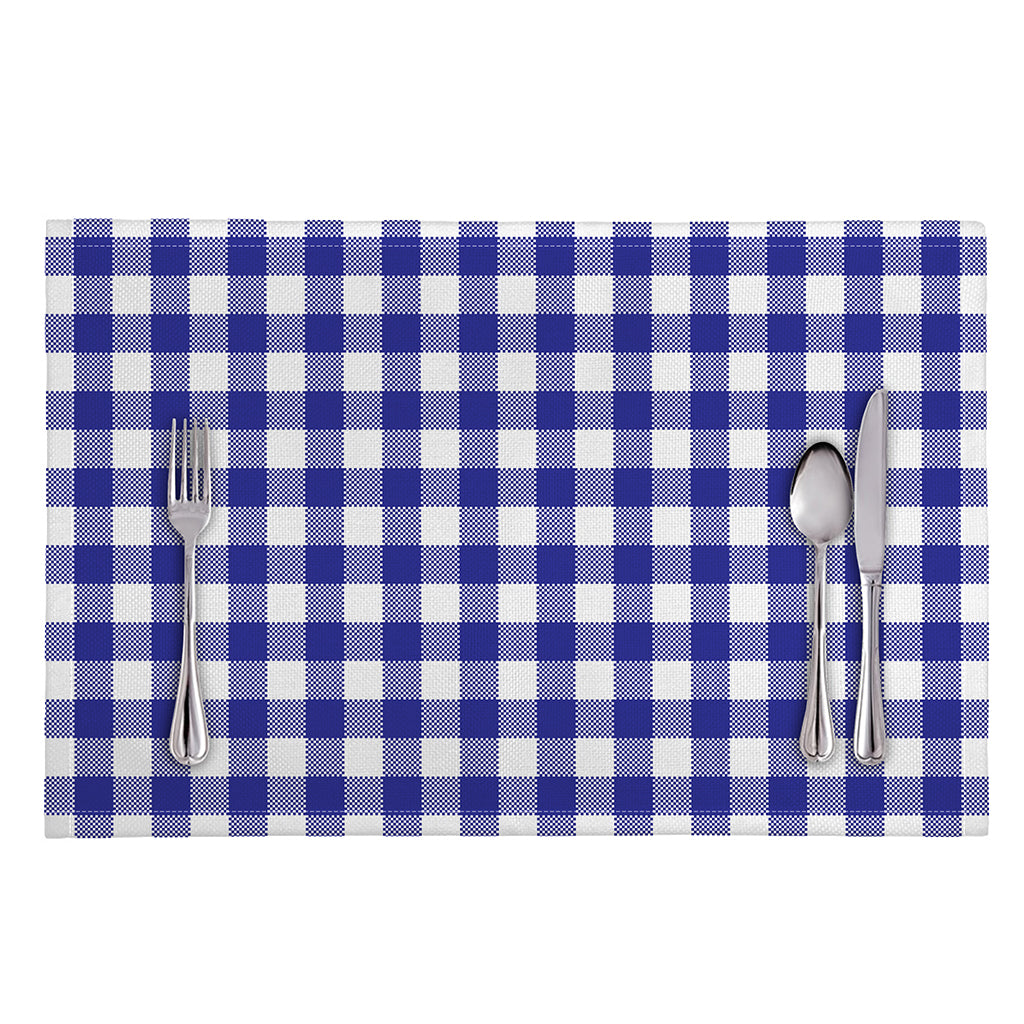 Indigo Blue And White Gingham Print Placemat