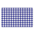 Indigo Blue And White Gingham Print Polyester Doormat