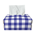 Indigo Blue And White Gingham Print Rectangle Tissue Box Cover